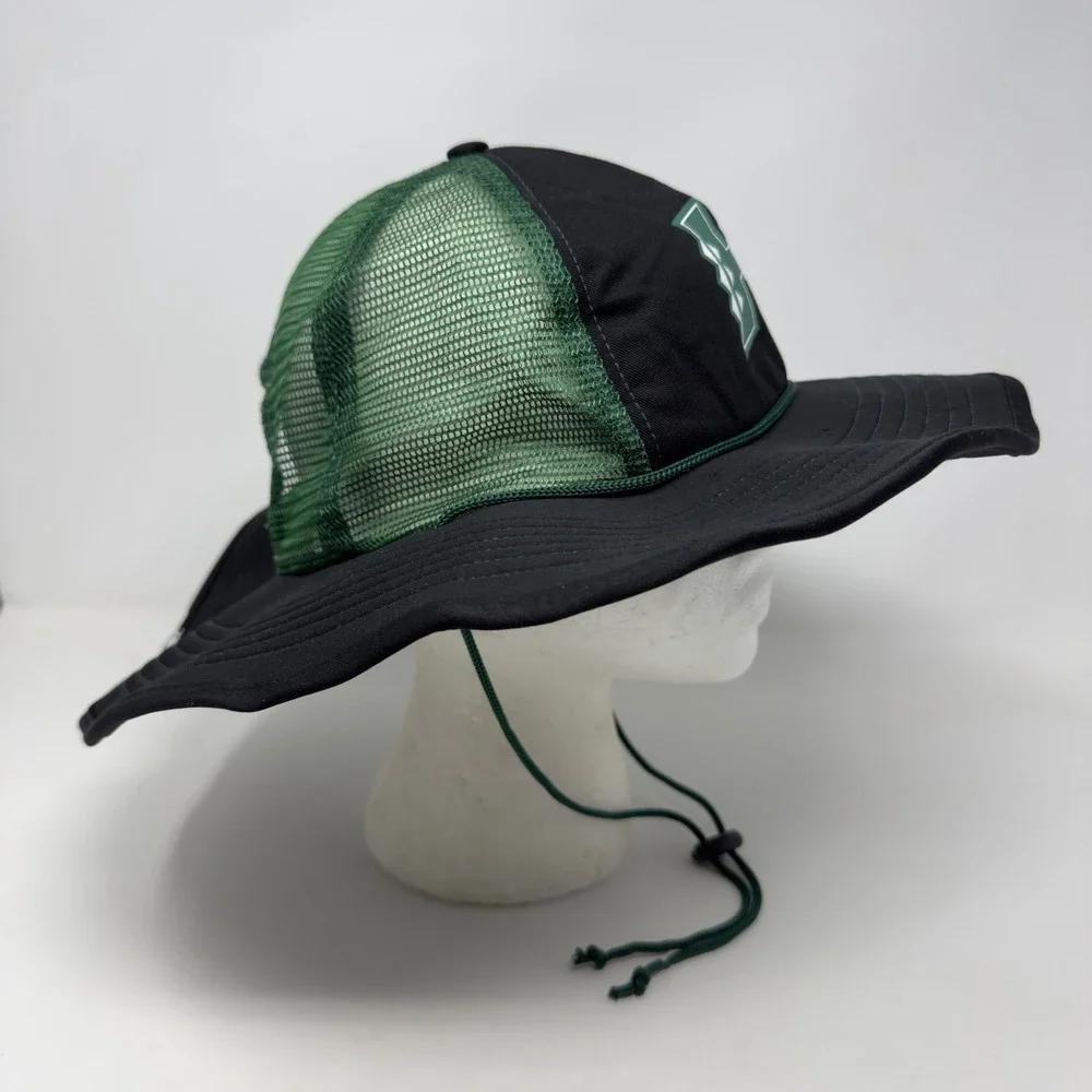 Cowbucker Hawaii Rainbow Warriors Mens Sun Hat Black Green Mesh Snapback‎ Bucker